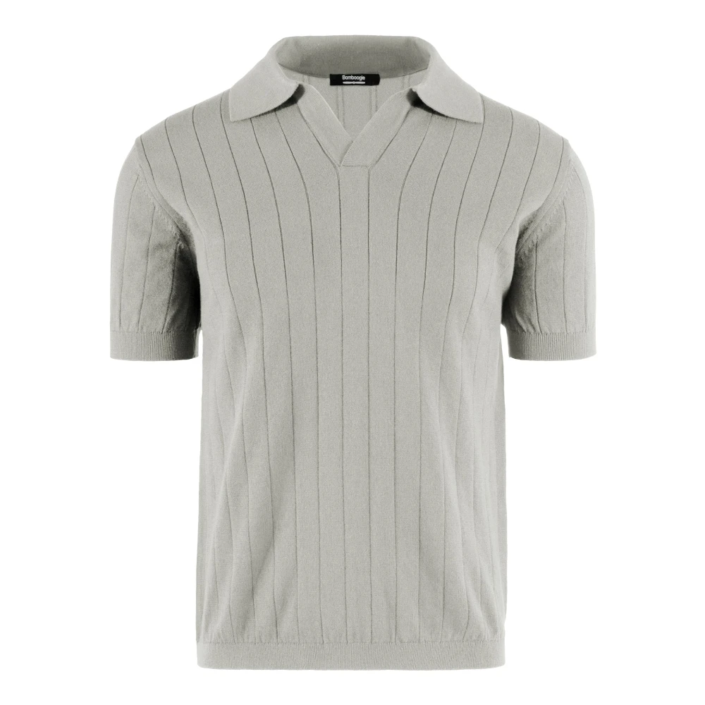 Bomboogie Uomo Grigio - Polo A Maniche Corte In Cotone Con Scollo A V - Knitwear - L
