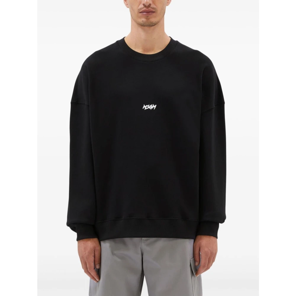 Msgm Casual Sweatshirt met 99C Design Black Heren