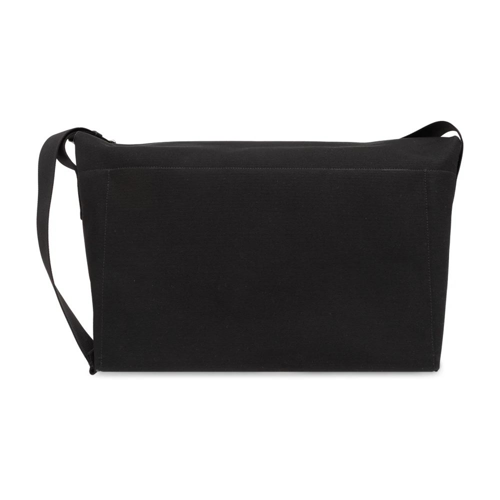 Jil Sander Schoudertas met logo Black Heren