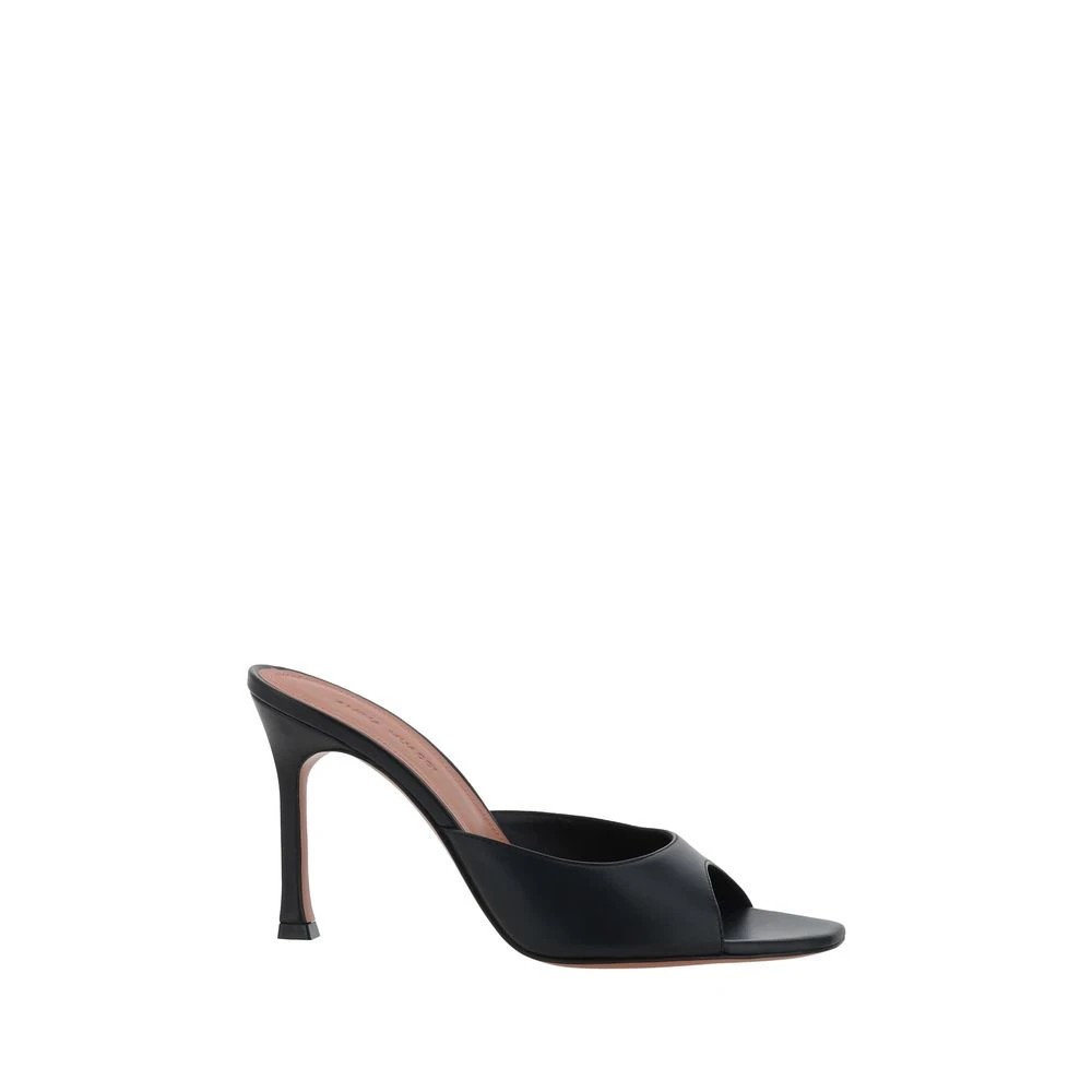 Amina Muaddi Women's Black Geometric Toe Slipper Sandals