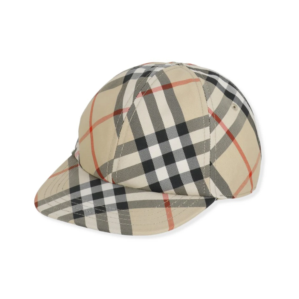Burberry Boys Beige Hats & Caps, Xl, Check Cotton Baseball Cap