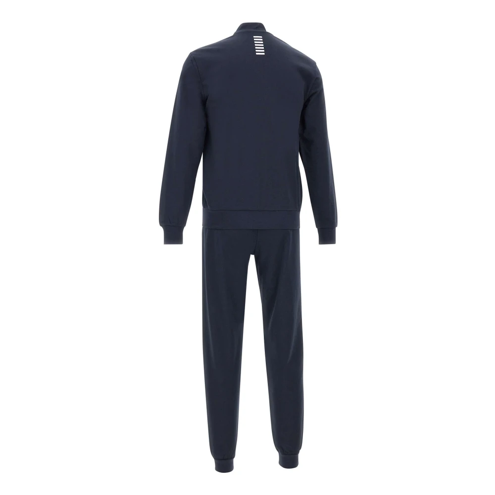 Emporio Armani EA7 Blauw Katoenen Trainingspak Set Blue Heren