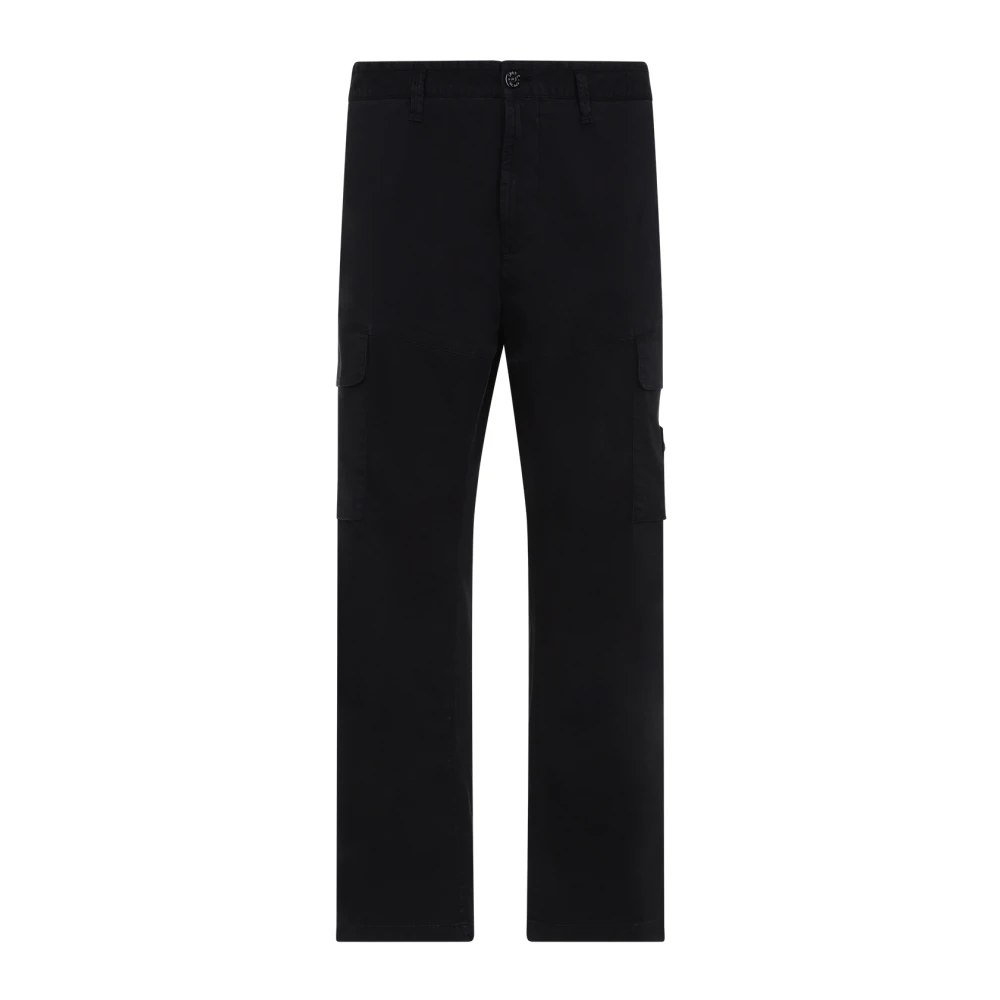 Stone Island Zwarte Broek voor Mannen Black Heren