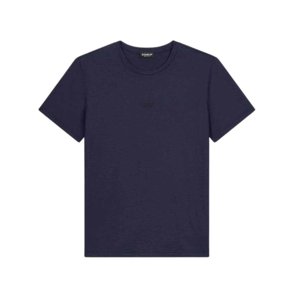 Dondup Svart T-Shirt Med Rund Hals Och Normal Passform