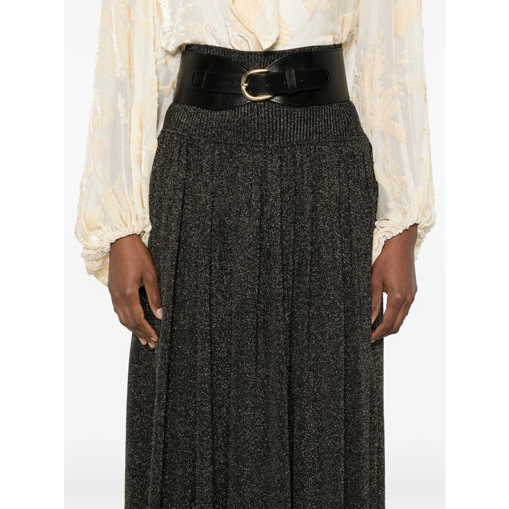 Zimmermann Metallic Crush Rok Zwart Goud Gebreid Black Dames