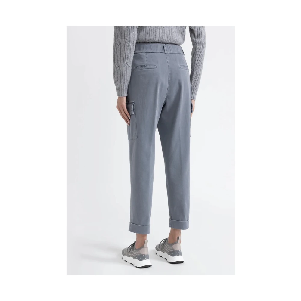 PESERICO Cargo katoenen sportbroek met zakken Gray Dames