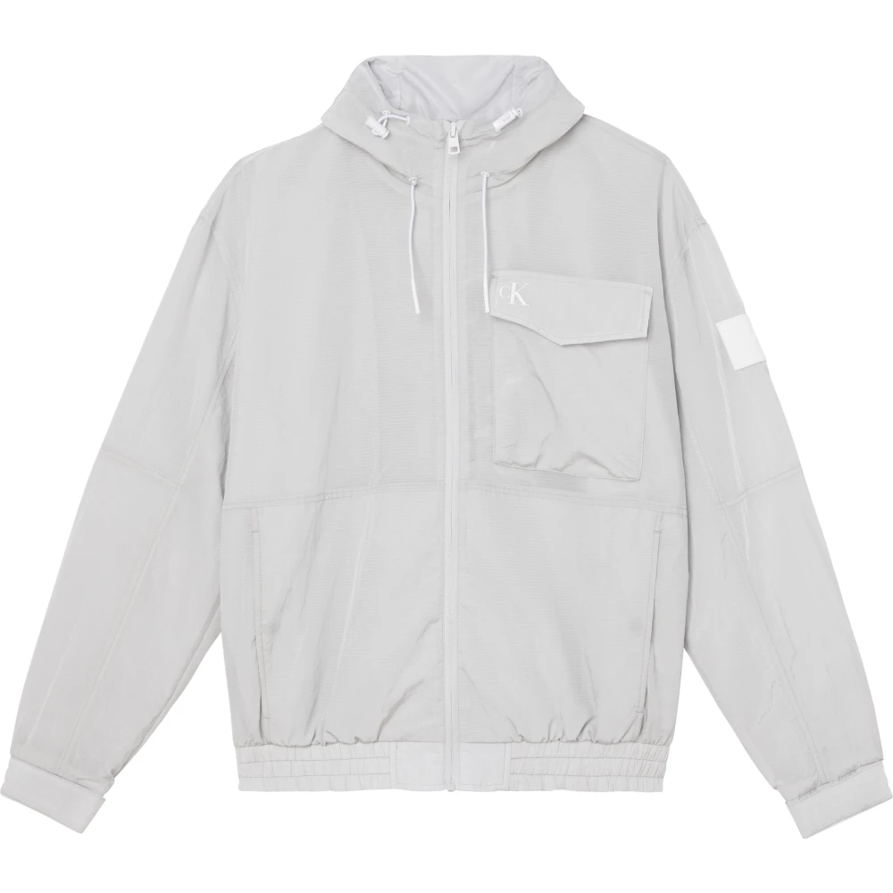 Calvin Klein Men's Gray Light Jackets, L, Interactive Multicolor Trainers Jacket