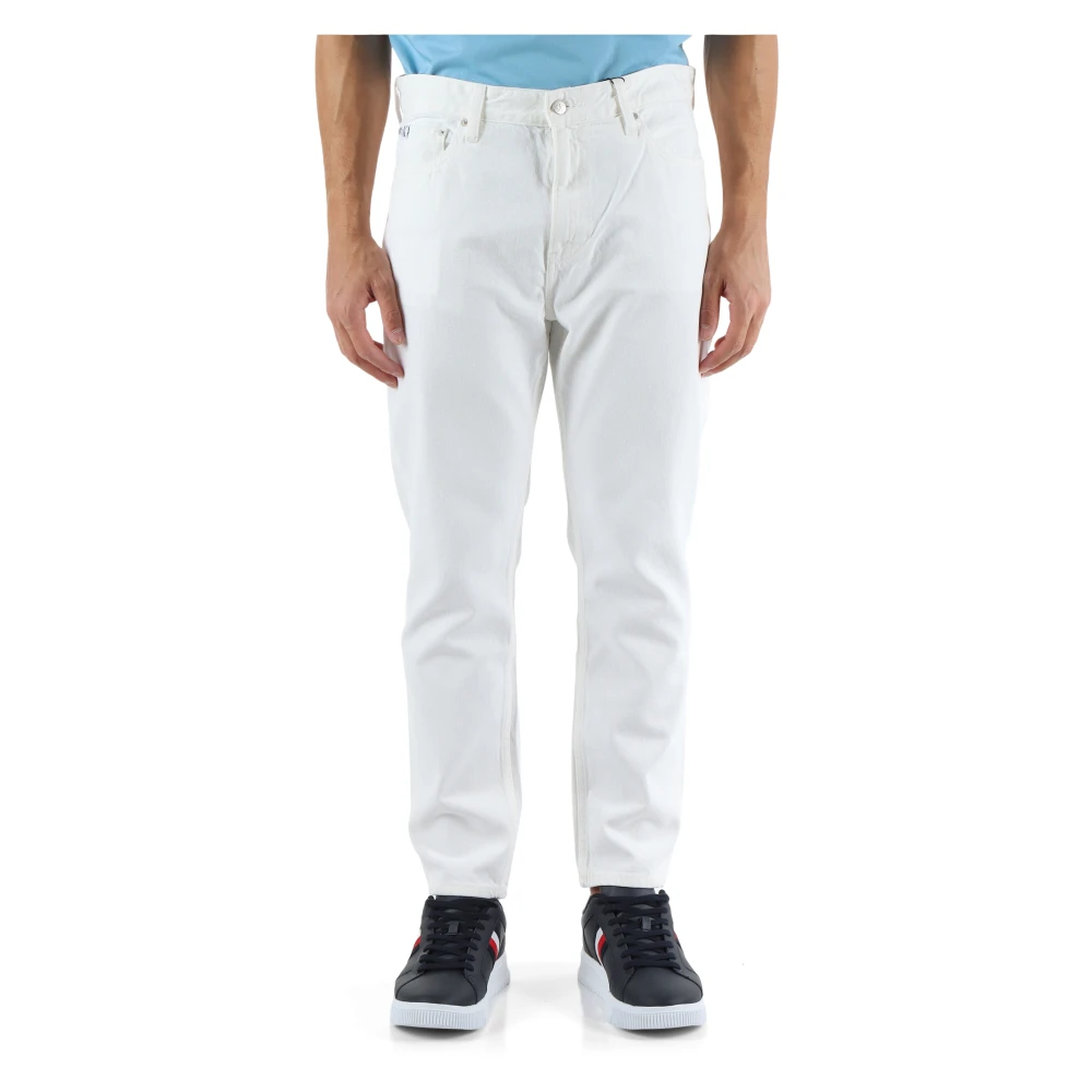 Calvin Klein Jeans Dad Fit Cropped Jeans Vijf Zakken White Heren