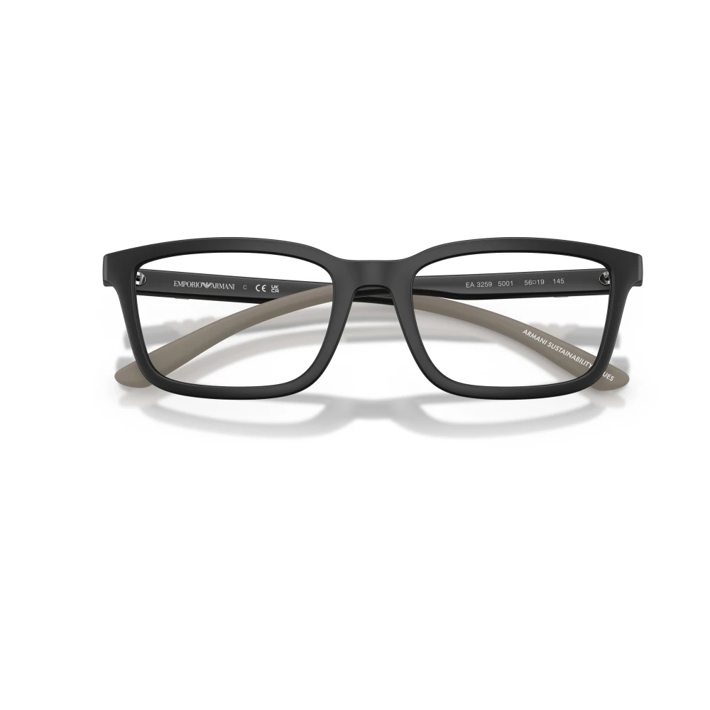 Emporio Armani Unisex Black Ea 3259 Rectangle Frame
