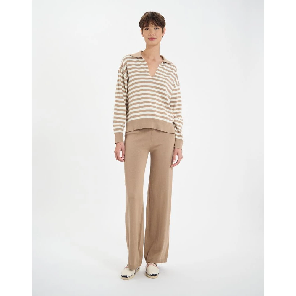 Ines De La Fressange Paris Teo katoenen gestreepte trui Beige Dames