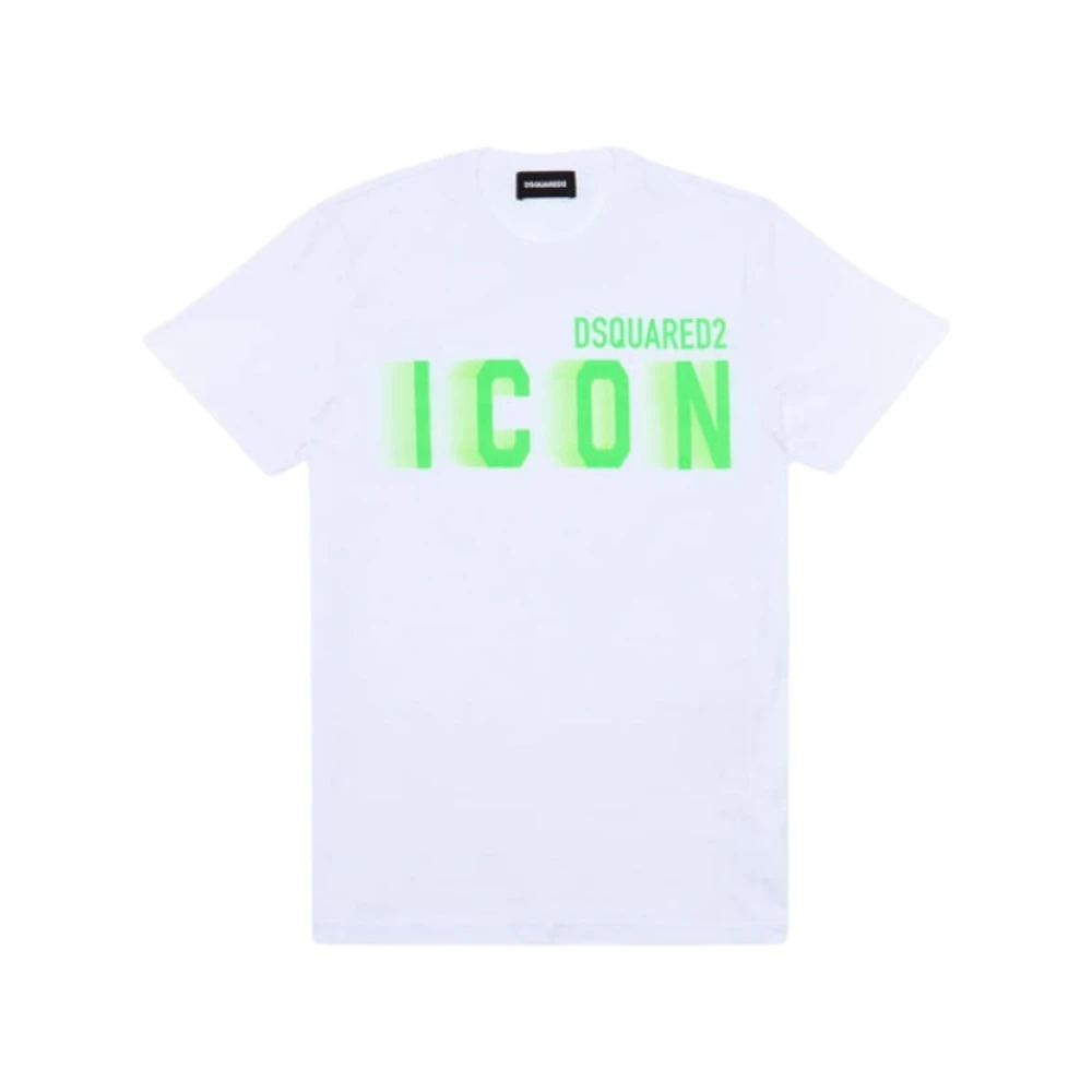 Dsquared2 Fluorescerend icoon ronde hals T-shirt White Heren