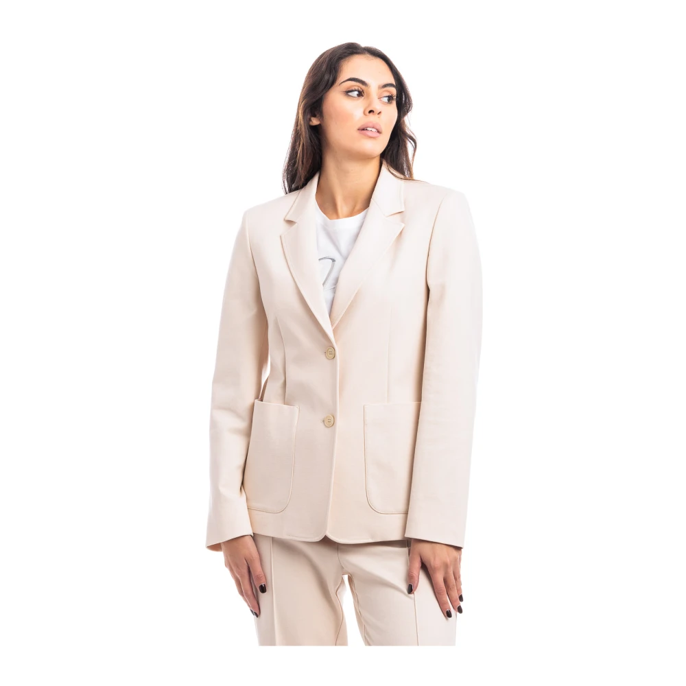 Seventy Twee-knoops jas White Dames