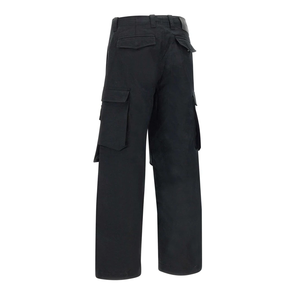 Purple Brand Cargo Broek Zwart Katoen Leer Black Heren