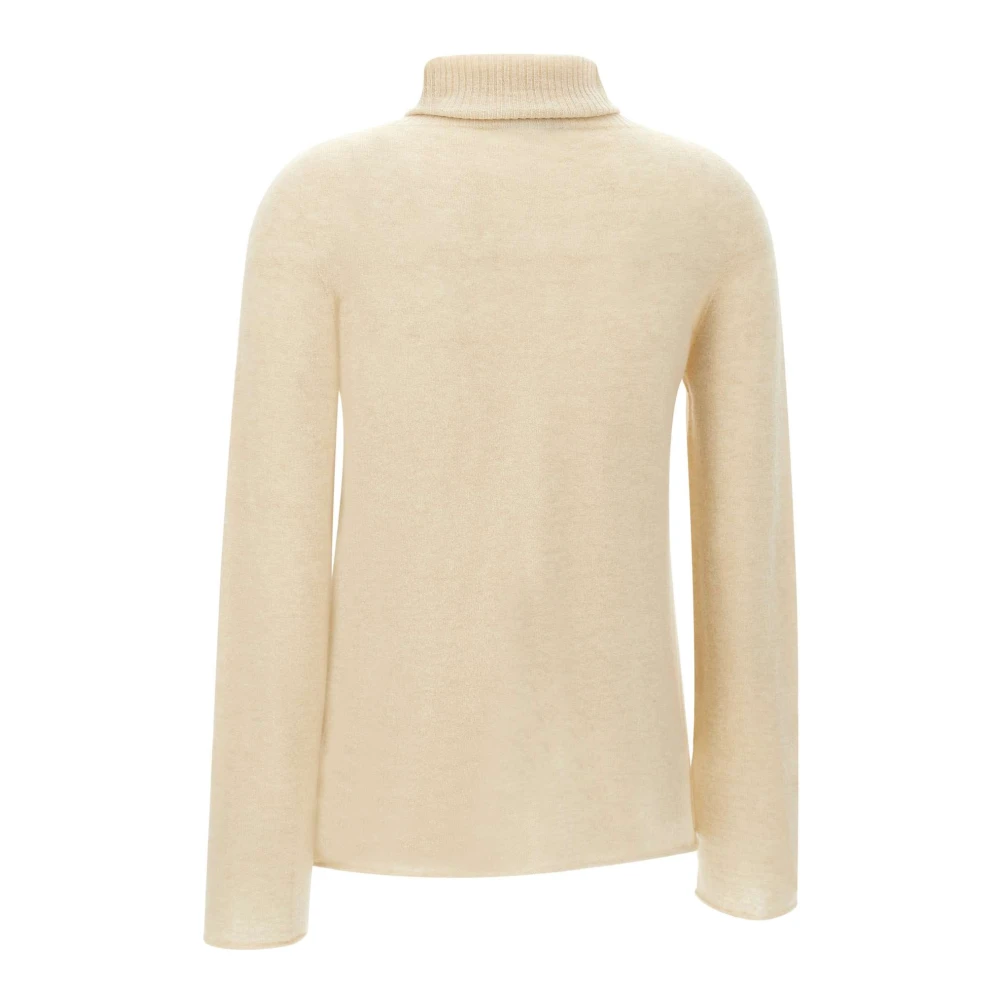 Kaos Wollen Coltrui Trui Ivoor Beige Dames