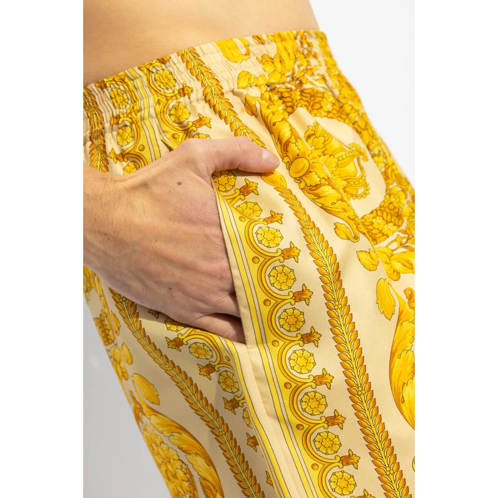 Versace Zijden shorts Yellow Heren