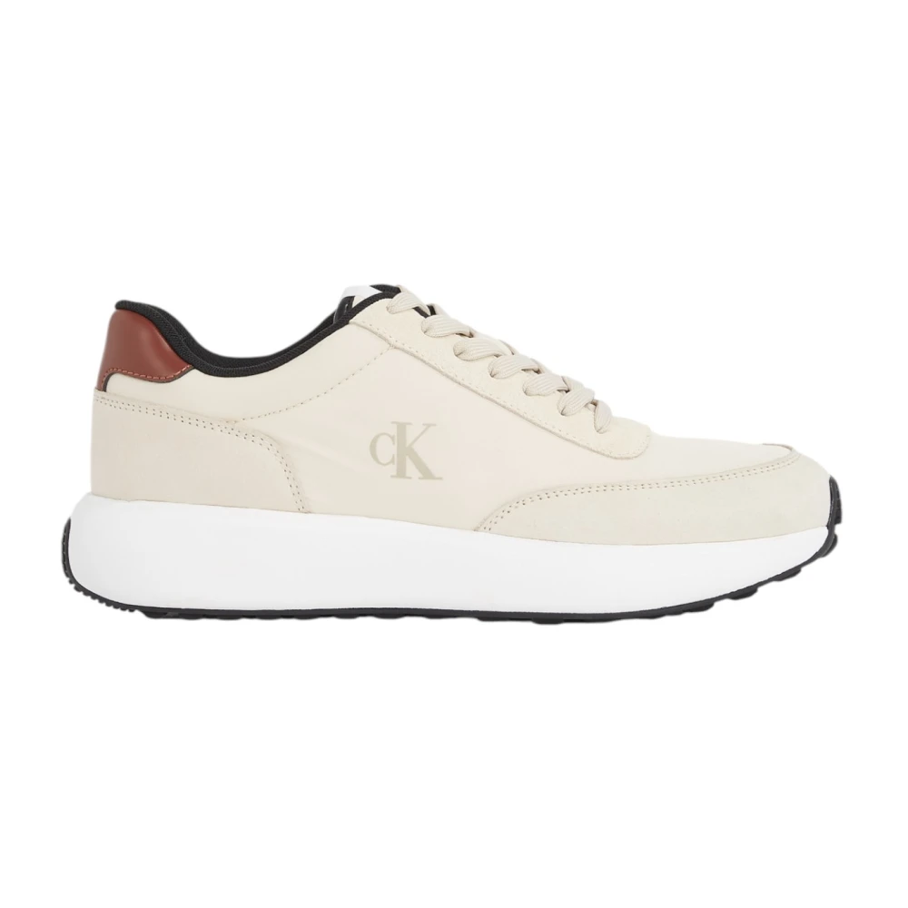 Calvin Klein Jeans Läder Herr Sneakers Vår/Sommar Kollektion Beige, Herr