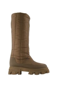 Wysokie buty puffer w khaki poli