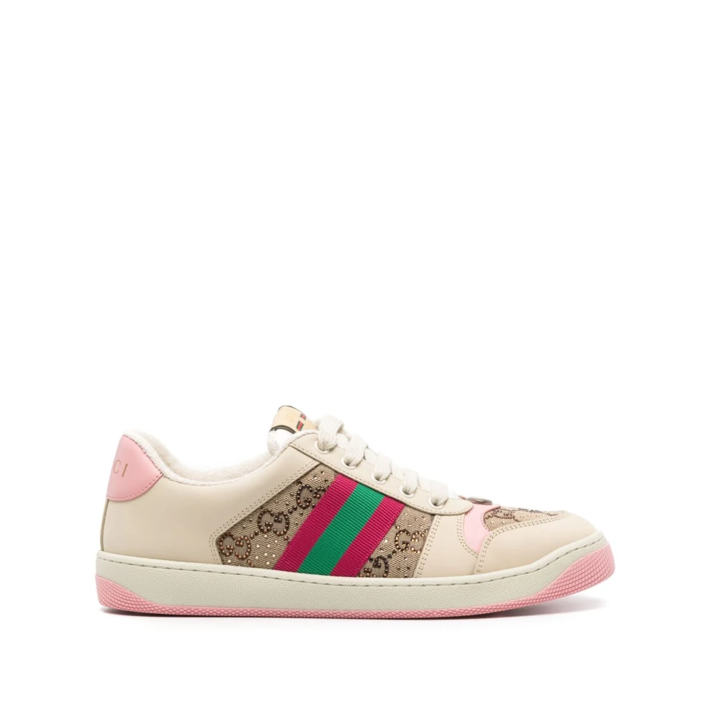 Gucci Women's Multicolor Sneakers, 8 Uk, Gg Crystal Screener Trainers