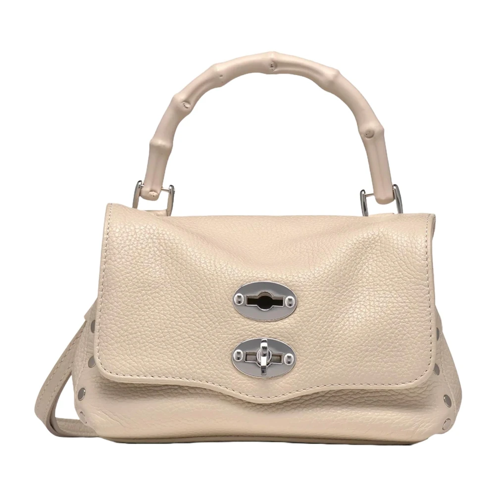 Zanellato Bamboe Handvat Leren Crossbody Tas Beige Dames