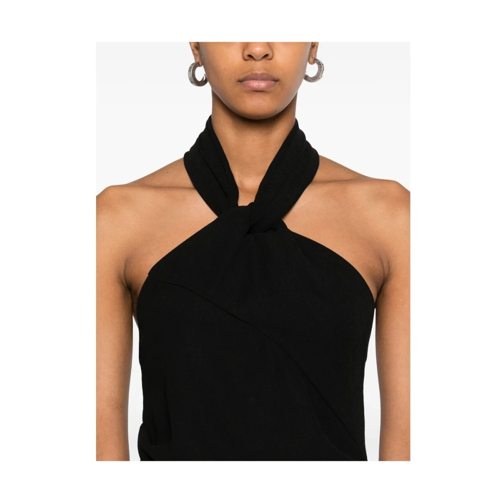 IRO Zwarte Halternek Jurk met Zijsplitten Black Dames