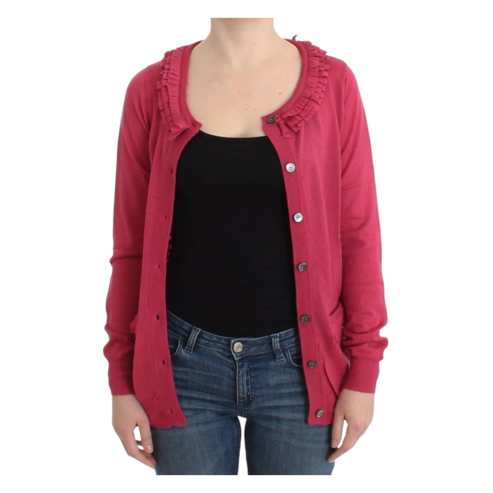 John Galliano Gerimpelde wollen vest in roze Pink Dames