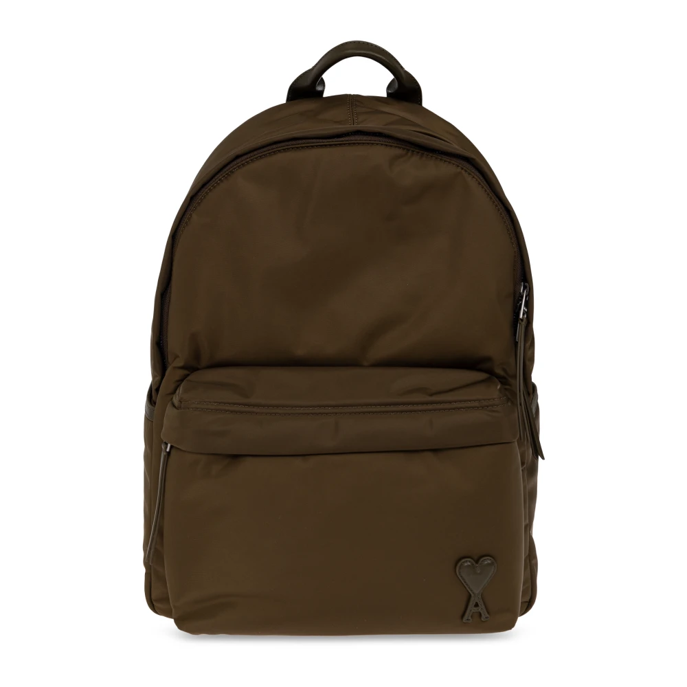 Ami Paris Unisex - Brown Nylon Marcel Backpack Brown - Size: Os - Immagine 2