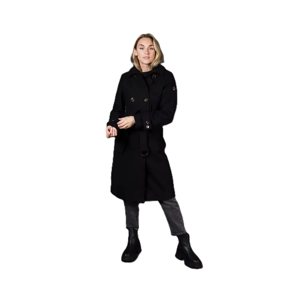 Hollies Elegante double-breasted jas met gouden knopen Black Dames