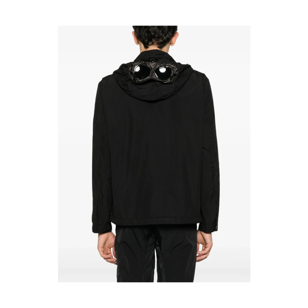C.P. Company Zwarte hoodie met knoopsluiting vooraan Black Heren