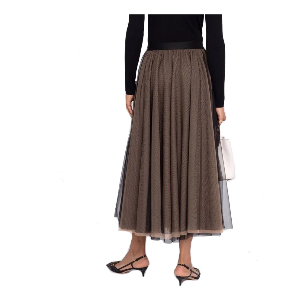 Blanca Vita Elastische Taille Rok Gemaakt in Italië Brown Dames