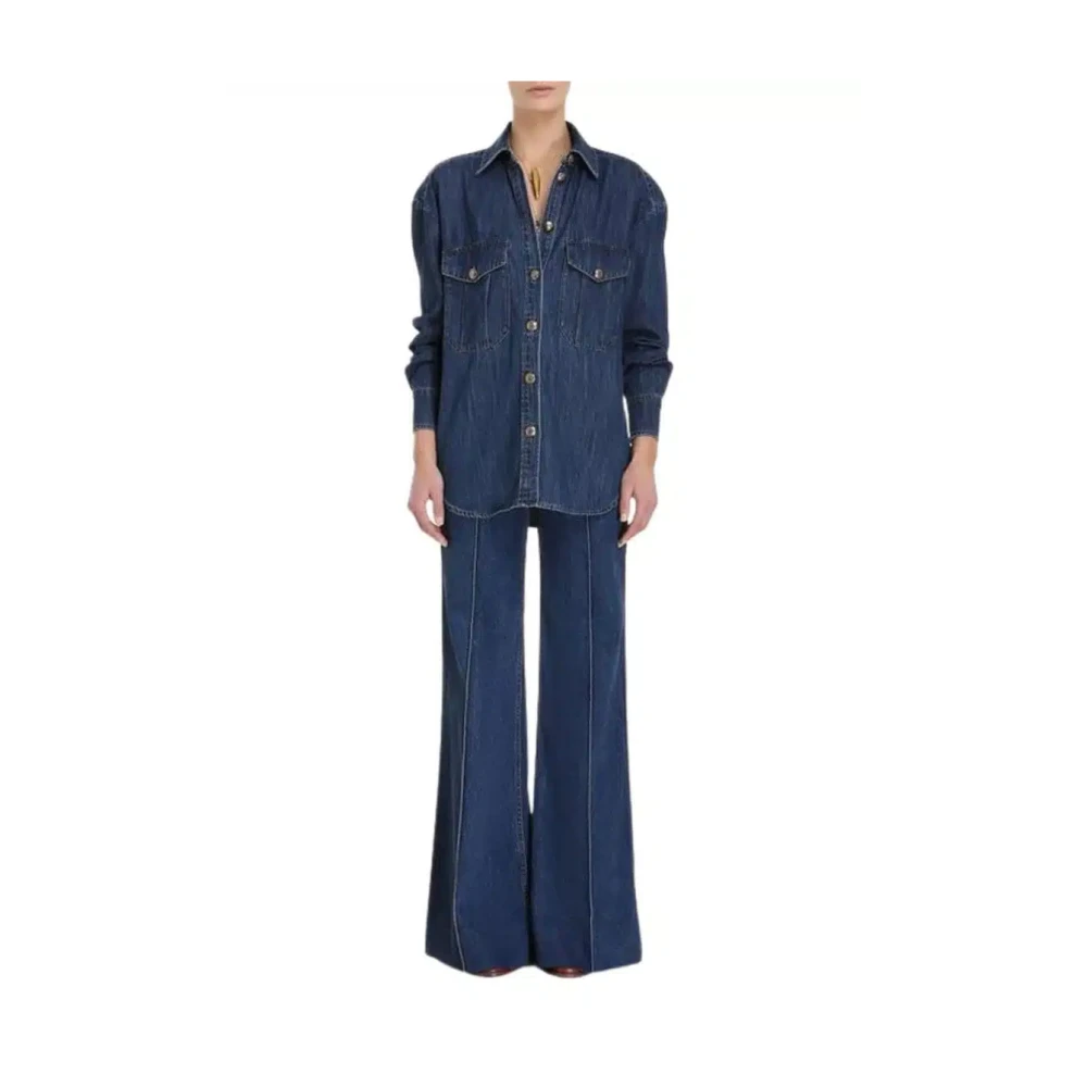 Zimmermann Sapphire Denim Shirt Luminosity Collectie Blue Dames