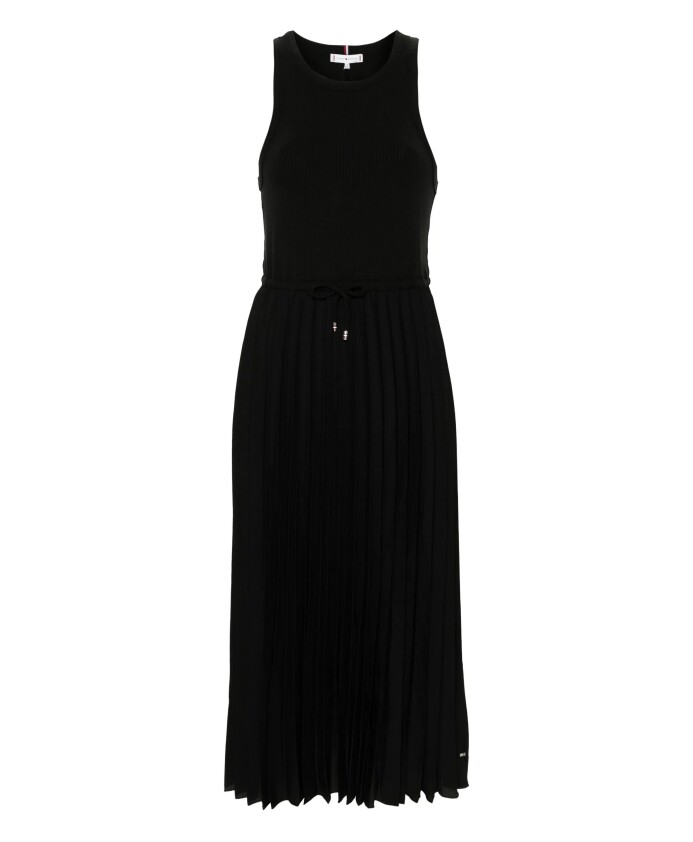 pleated-black-midi-dress