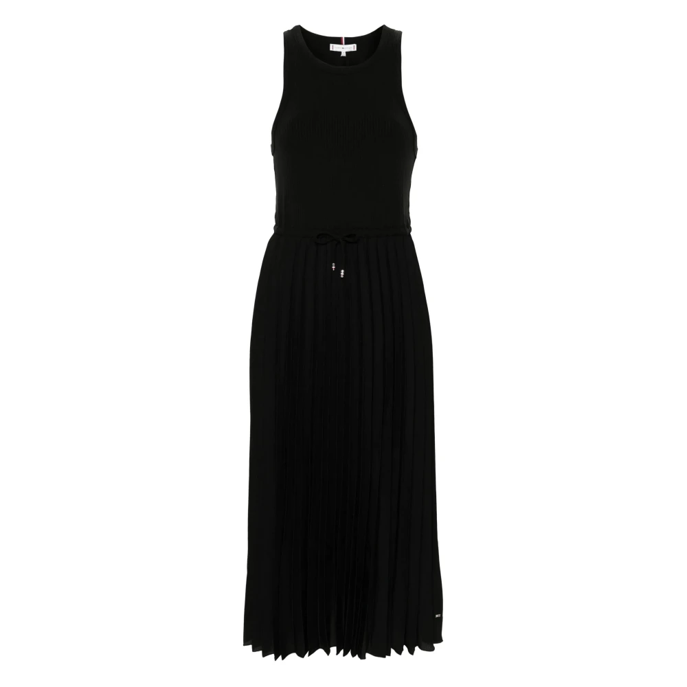 Tommy Hilfiger Women's Black Pleated Midi Dress