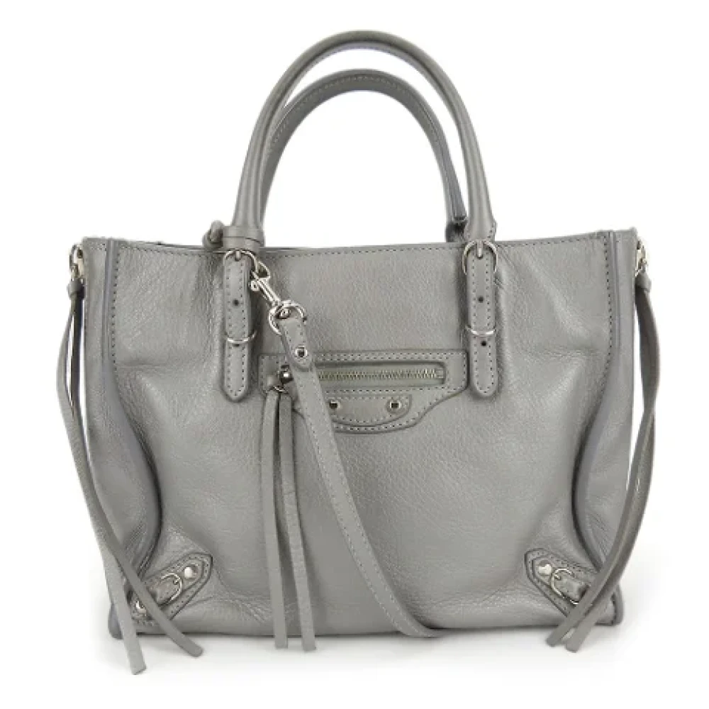Balenciaga Vintage Pre-owned Leather handbags Gray Dames