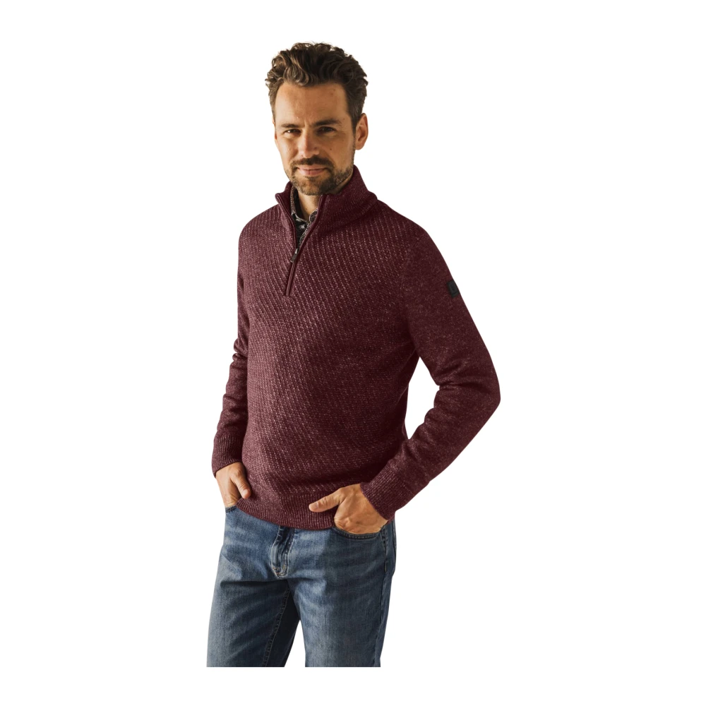 State of Art Bordeaux Sweater Red Heren