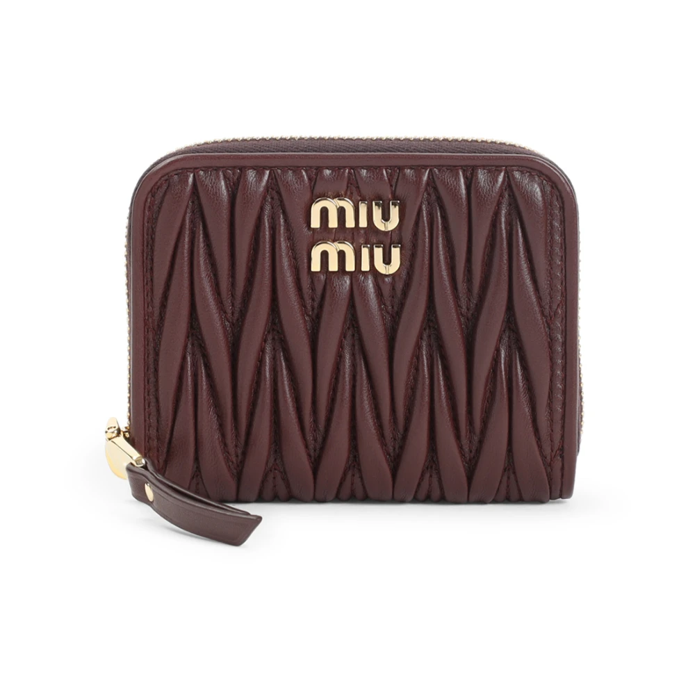 Miu Miu Women's Red Matelassé Nappa Leather Coin Purse