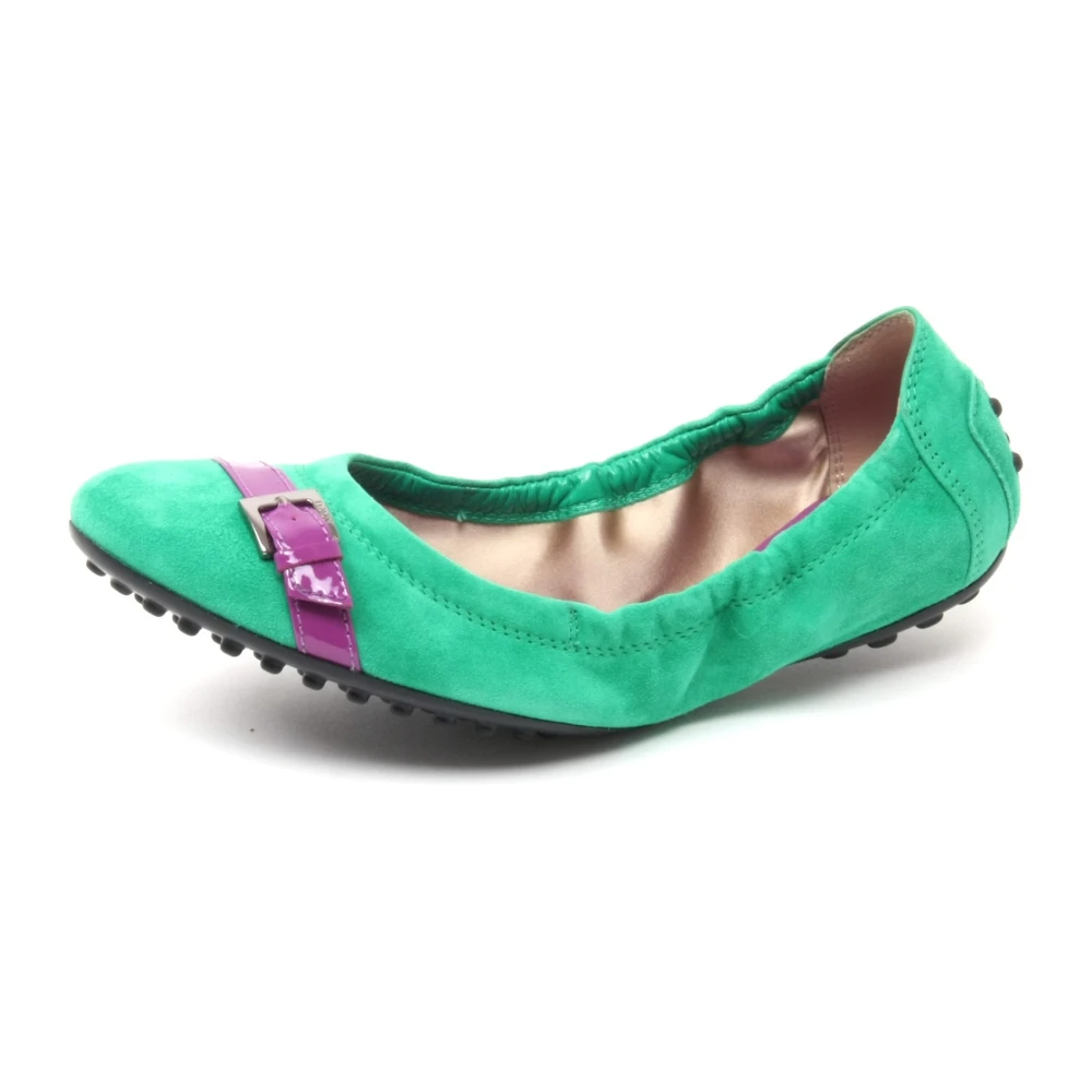 Tod's Women's Fuchsia Ballerina Shoe Made In Italy