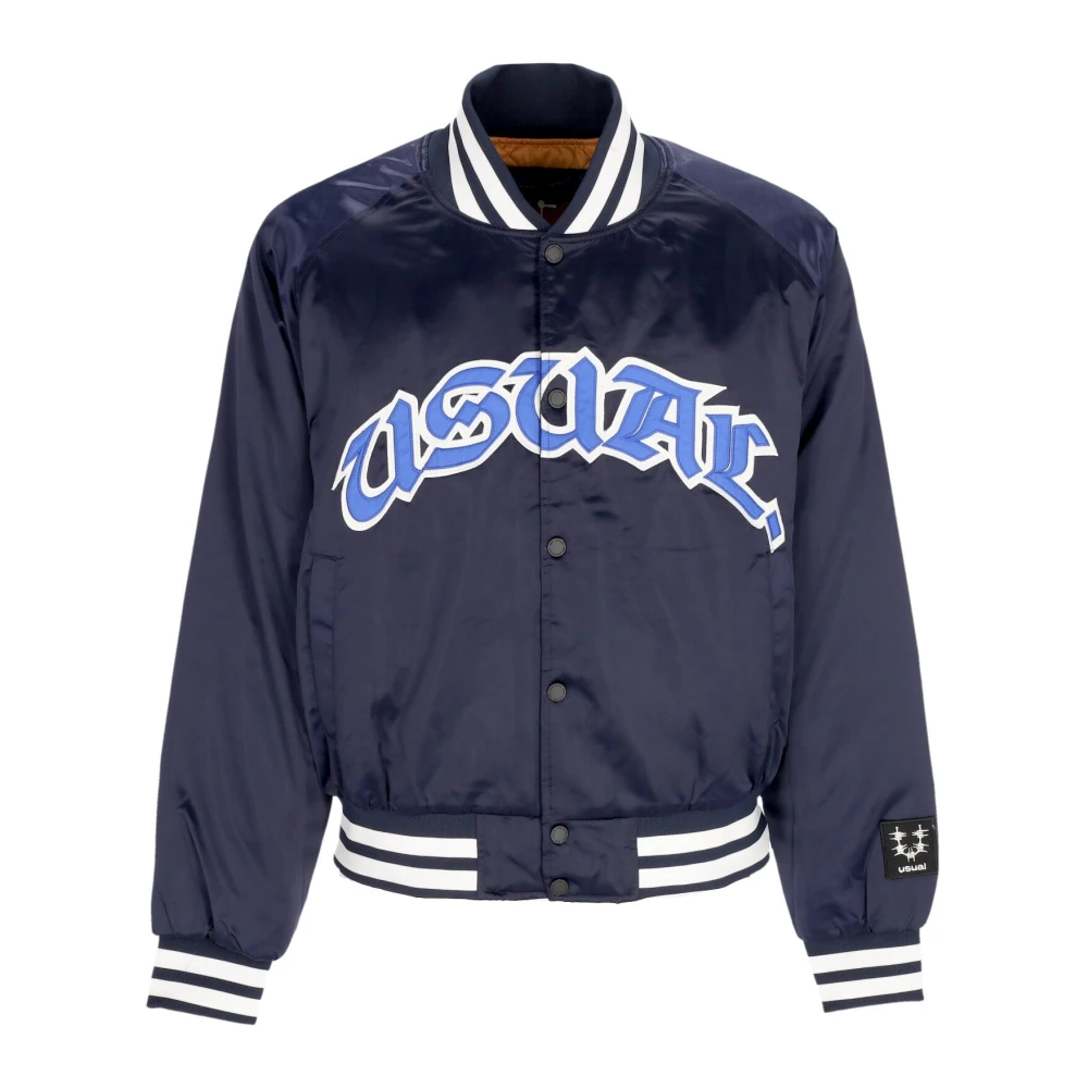 Usual Blauwe Bomberjack met Diamant-gestikte Voering Blue Heren