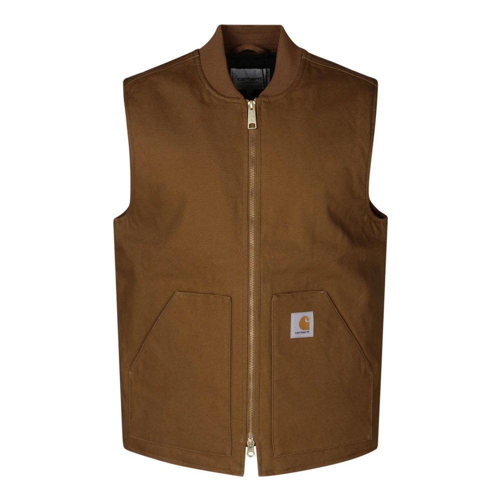 Carhartt WIP Gewatteerde Vest met Kangoeroezak Brown Heren