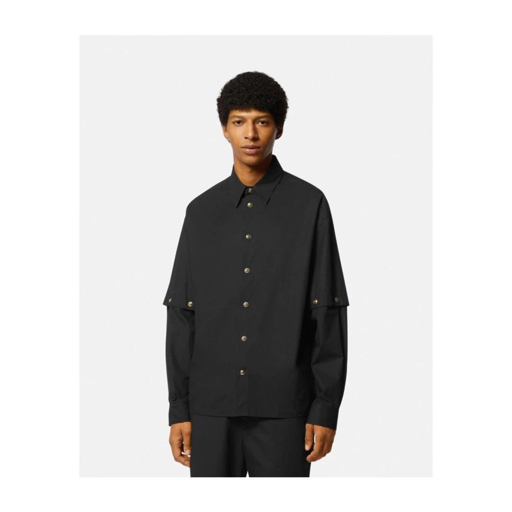 Versace Jeans Couture Katoenen Overhemden Black Heren
