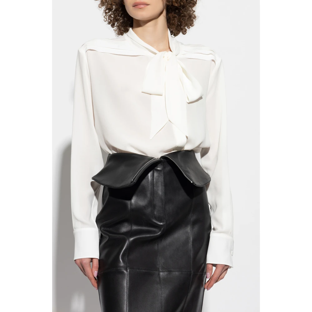 alexander mcqueen Zijden overhemd White Dames