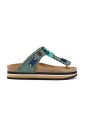 sandales-en-resine-et-pompon-turquoise-multicolore