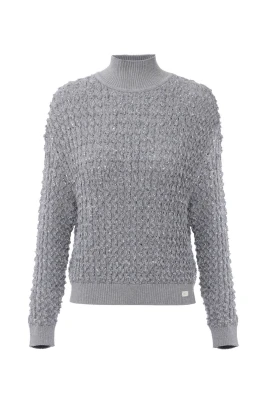 Bouclé Mock Neck Sweater med paljetter