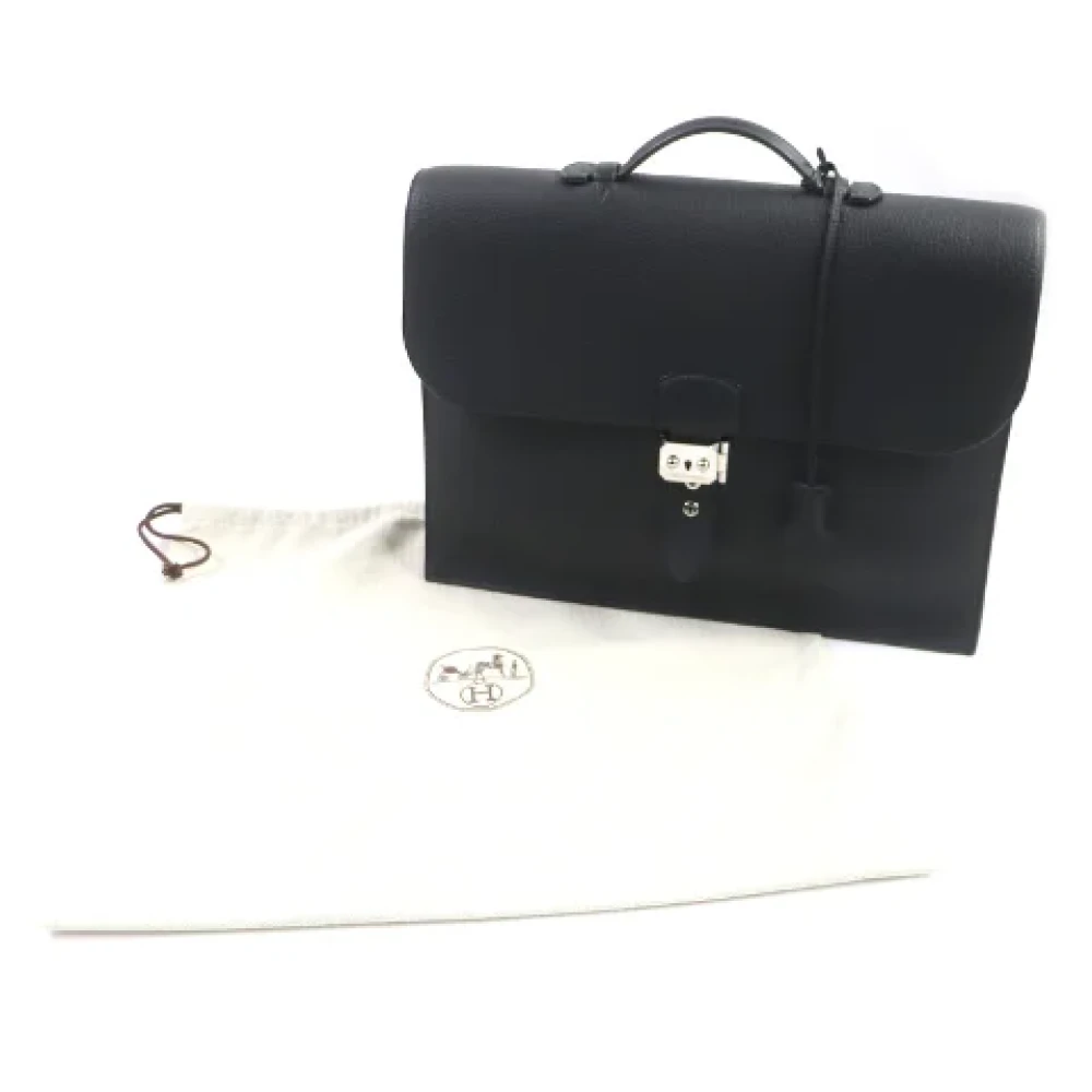Hermès Vintage Pre-owned Leather briefcases Black Heren