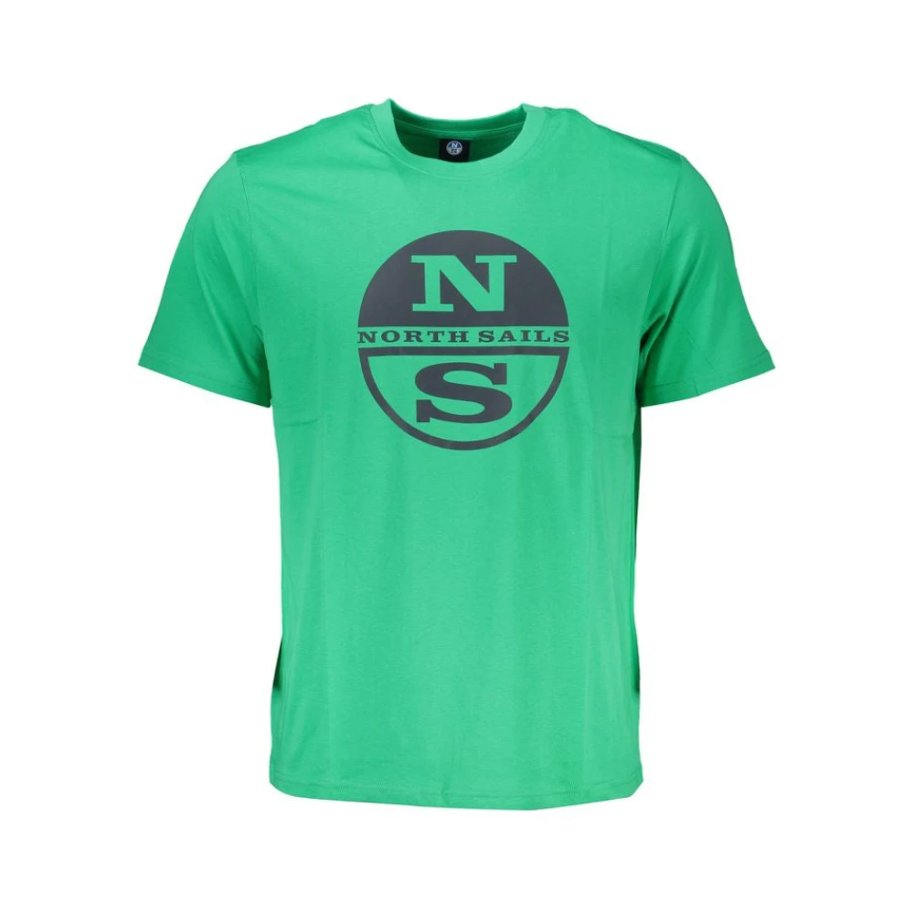 North Sails Groene Katoenen Logoprint T-shirt Green Heren