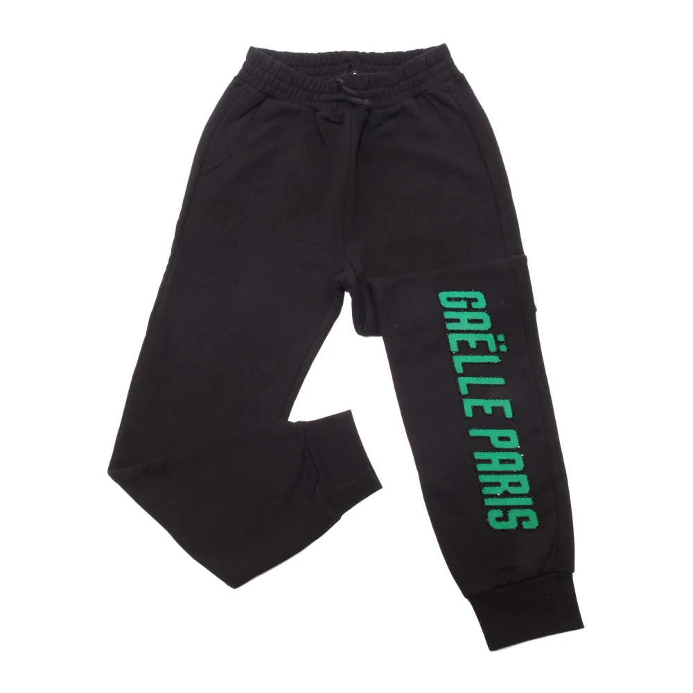 Gaëlle Paris Black Sweatpants, Female, 15 Y, Joggers For Kids Made In Italy