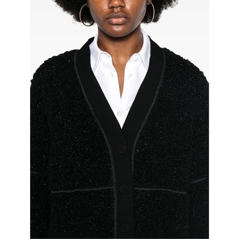 Giorgio Armani Zwarte Boucle Trui Metallic Detail Black Dames