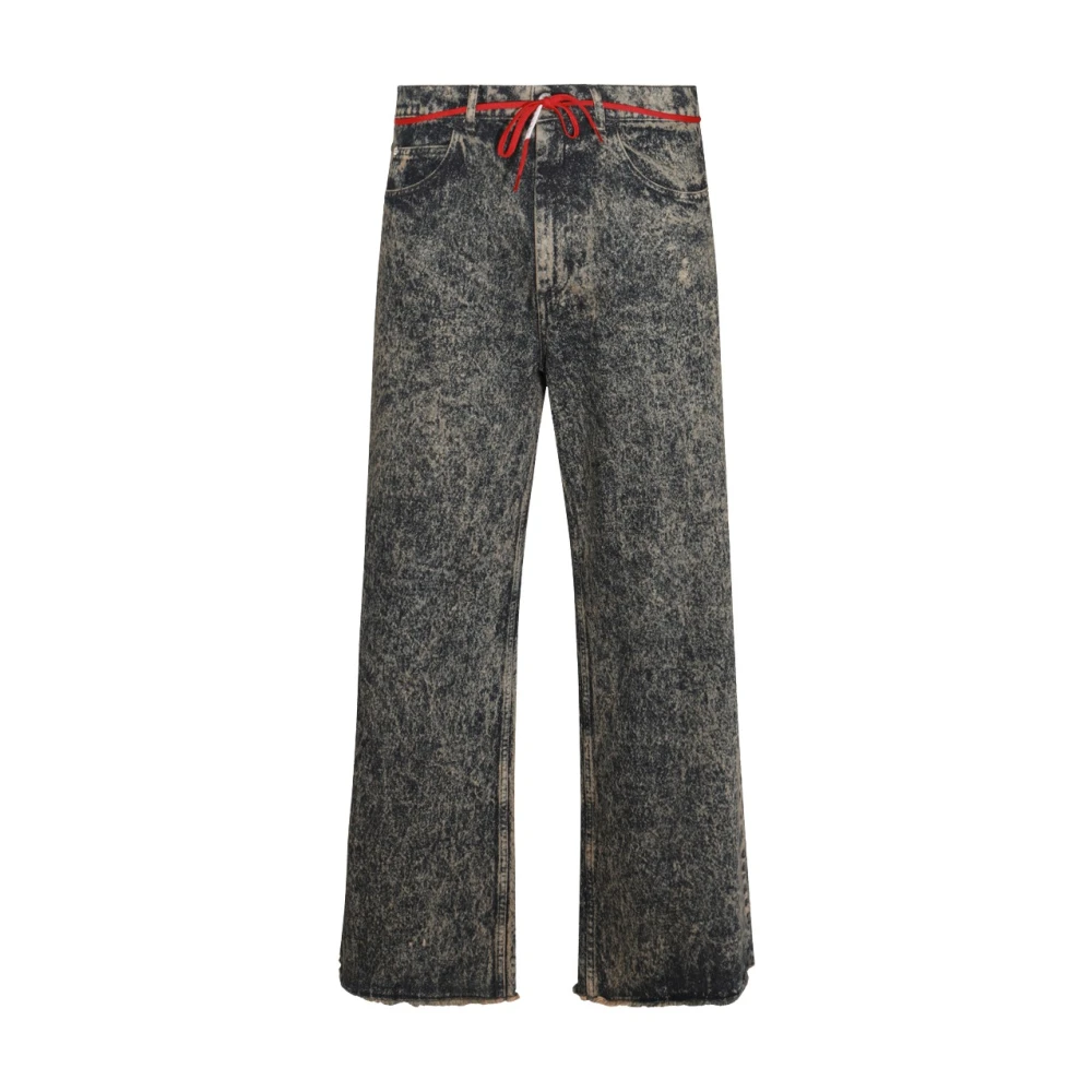 Marni Grijze Denim Jeans met Frontale Rits Green Heren