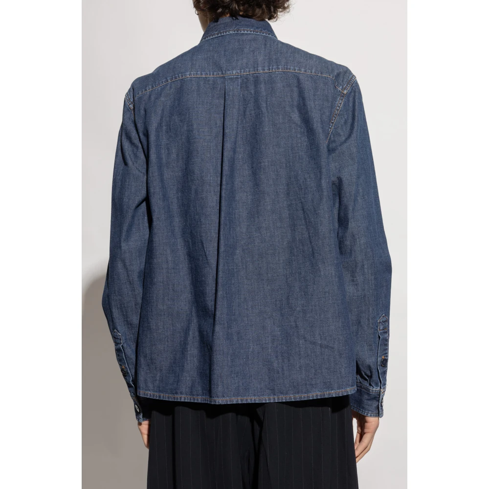 Dolce & Gabbana Denim shirt met applicatie Blue Heren