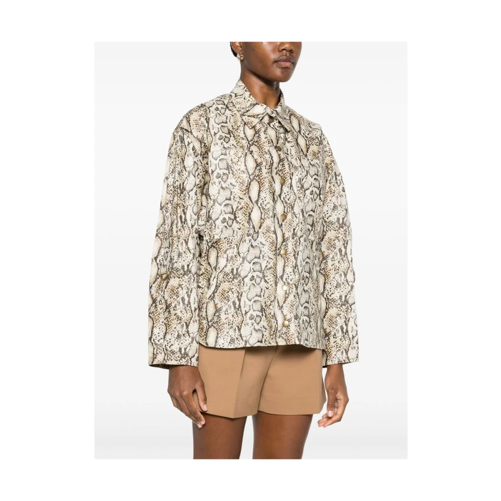 Isabel marant Beige Front Press-Stud Buitenkleding Multicolor Dames