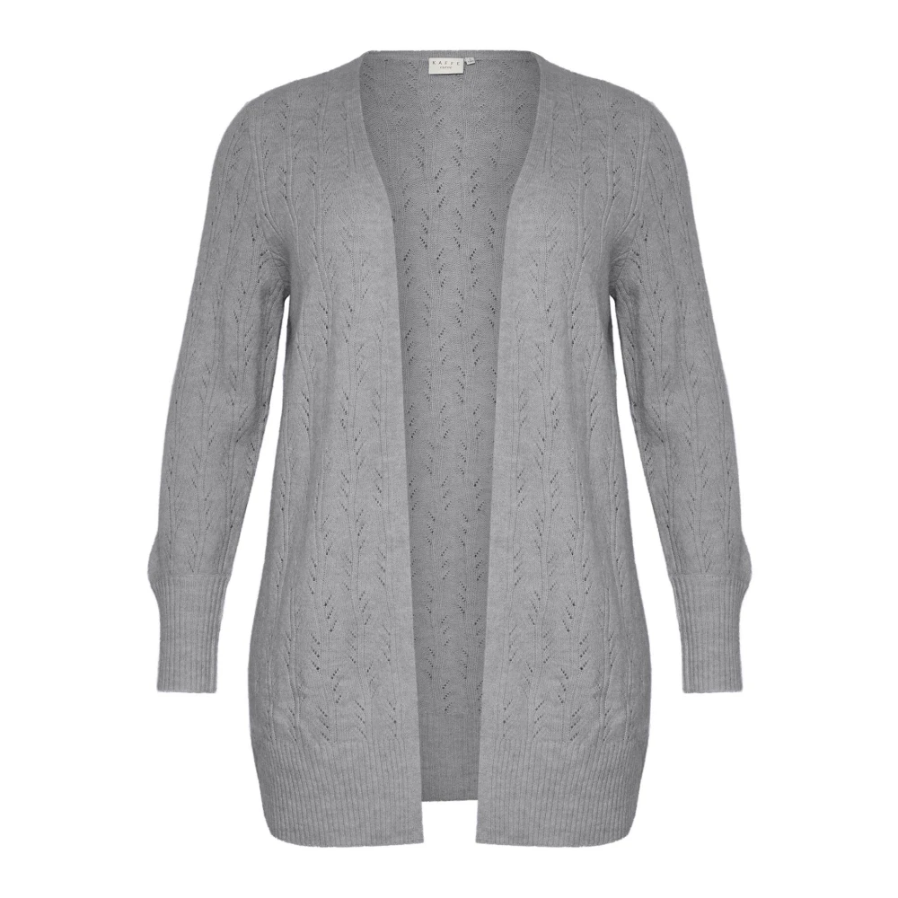Kaffe Curve Grijze Melange Gebreide Vest Gray Dames